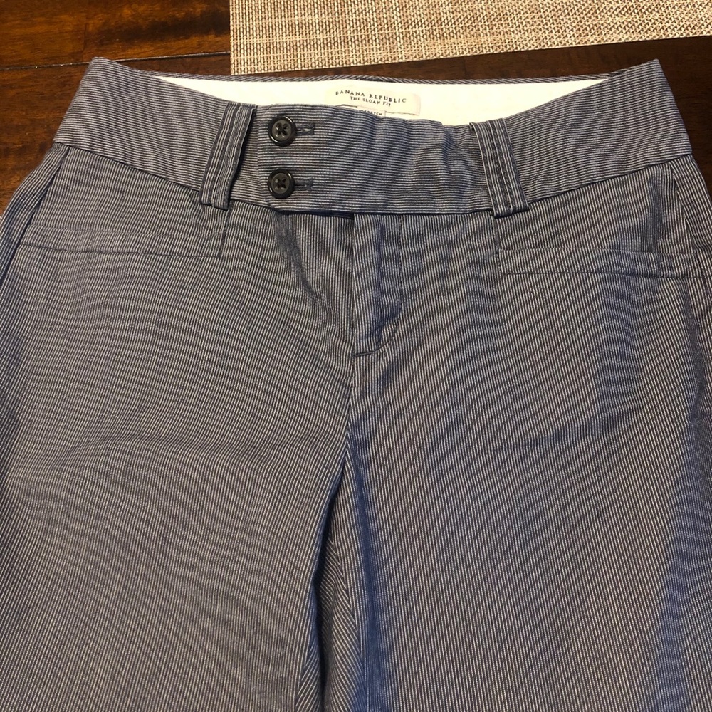 Banana Republic Sloan Navy Pinstripe Pants size 0